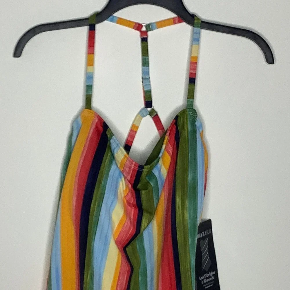 Miraclesuit Rainbow Pride Stripe Swimsuit Bathing Suit Monokini L NEW - Picture 7 of 10